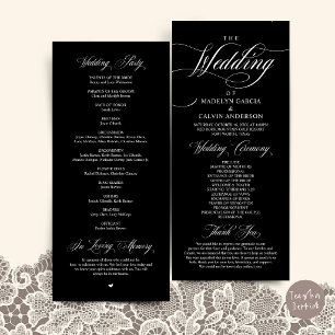 Classic Elegance Wedding Ceremony Order Thank you Programme