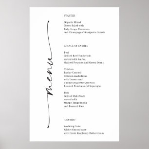 Classic Elegance Wedding Menu Poster