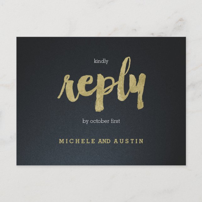 Classic Elegance - Wedding RSVP Postcard (Front)