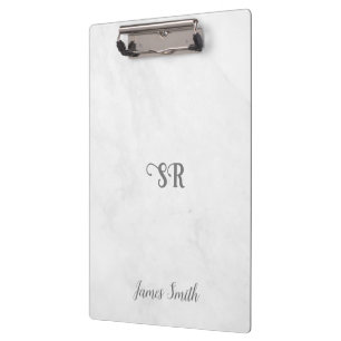 Classic Elegance White Marble Clipboard