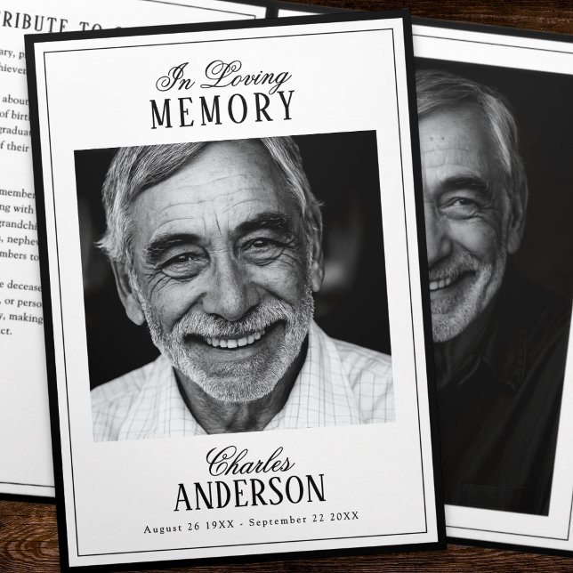 Classic Elegant 2-Photo Funeral/Memorial Tri-Fold Programme (Creator Uploaded)