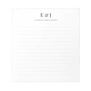 Classic Elegant Ampersand Couple Initial Notepad