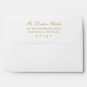 Classic Elegant Antique Gold Wedding Envelope