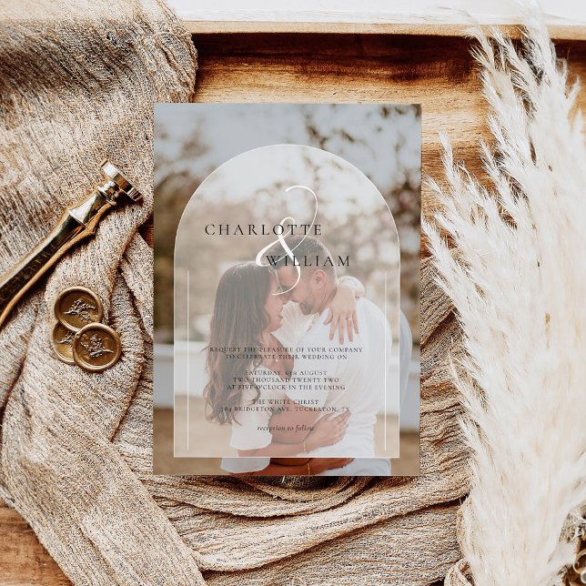 Classic Elegant Arch Photo Wedding Invitation (Creator Uploaded)