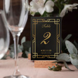 Classic Elegant Art Deco Frame Wedding Black Gold Table Number<br><div class="desc">Complete the elegance of your wedding reception with our Black Art Deco Faux Gold Frame Custom Table Number Card. This exquisite addition to our collection features a classic black Art Deco frame, seamlessly blending timeless sophistication with modern functionality. Fully customisable to suit your event's theme, the table number card adds...</div>