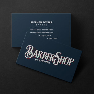 Classic Elegant Barbershop Hair Dresser Hair Salon Business Card