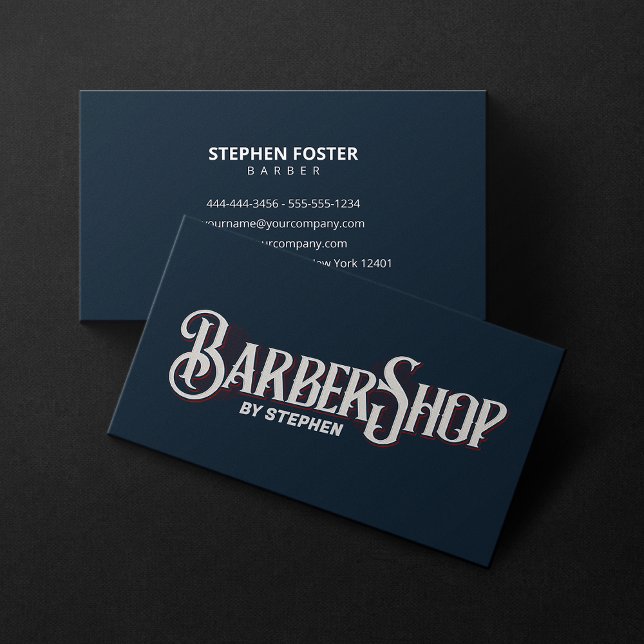 Classic Elegant Barbershop Hair Dresser Hair Salon Business Card (Creator Uploaded)