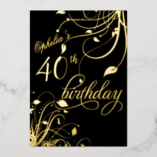 Classic Elegant Black and Gold Birthday