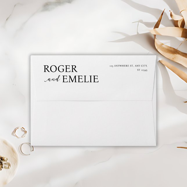 Classic Elegant Black and White Wedding Addressing Envelope (Creator Uploaded)