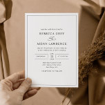 Classic Elegant Black and White Wedding Invitation<br><div class="desc">This elegant Wedding Invitation features a sweeping script calligraphy text paired with a classy serif & modern sans font in black,  and a customisable monogram on the back. Matching items available.</div>