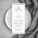 Classic Elegant Black and White Wedding Menu<br><div class="desc">This Classic Elegant Wedding Menu is simple and versatile. It features a chic black and white design with a monogram,  script details,  simple frame and formal editable text. Click the edit button to customise this design.</div>