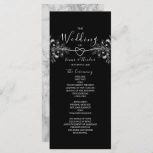 Classic Elegant Black and White Wedding Programme