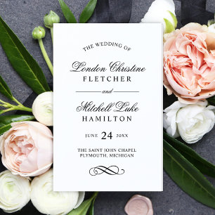 Classic Elegant Black and White Wedding Programs
