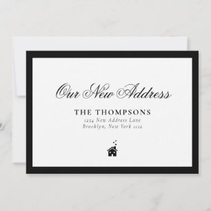 Classic Elegant Black Border New Address Moving Announcement
