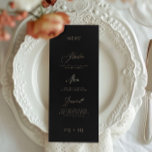 Classic Elegant Black Gold Calligraphy Wedding Menu<br><div class="desc">part of a collection
*not real foil</div>