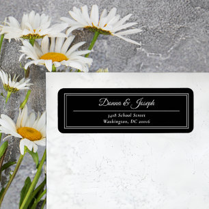 Classic Elegant Black Wedding Return Address