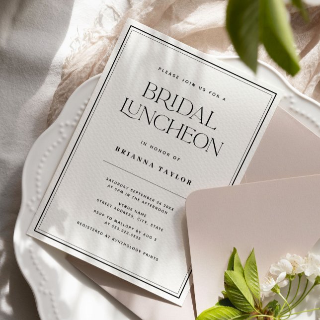 Classic Elegant Black & White Bridal Luncheon Invitation (Creator Uploaded)