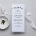 Classic Elegant Black White Monogram Menu<br><div class="desc">slim menu to match the collection
*if you would like more paper options this design can be transferred to a slim program
*or for more help contact me</div>