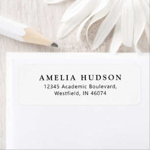 Classic Elegant Black & White Return Address