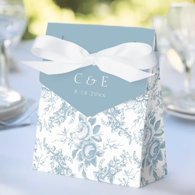 Classic Elegant Blue and White Floral Toile Favour Box (Creator Uploaded)