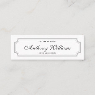 Classic elegant border white graduation name card