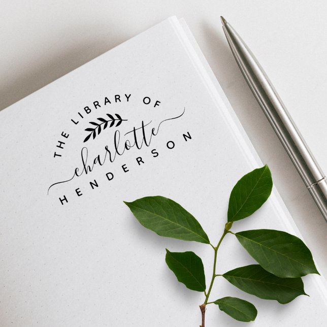 Classic Elegant Botanical From The Library Of Book Rubber Stamp (Creator Uploaded)