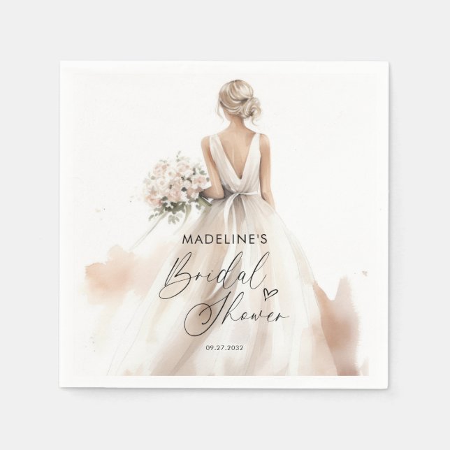 Classic Elegant Bride to be Gown Bridal Shower Napkin (Front)