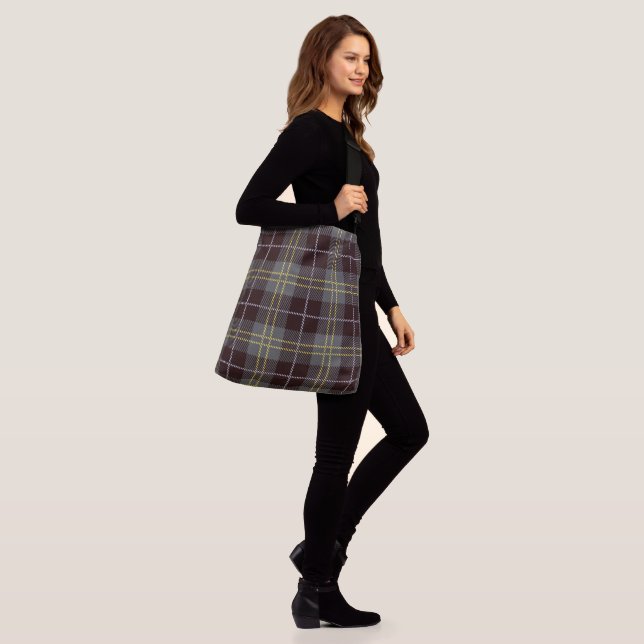 Classic Elegant Brown Plaid  Crossbody Bag (On Model)