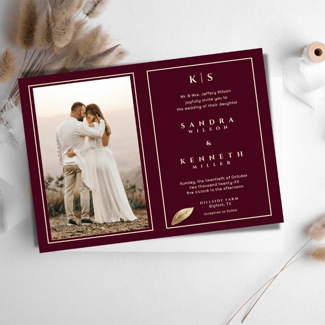 Classic & Elegant - Bulgarian Rose Photo Wedding  Invitation (Creator Uploaded)