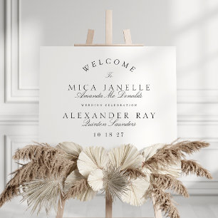 Classic Elegant Calligraphy Black & White Wedding Poster