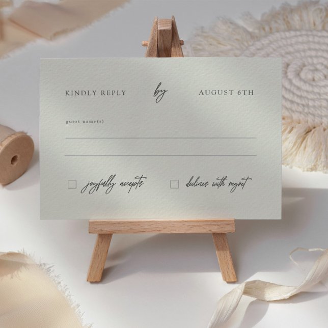 Classic Elegant Calligraphy Ivory Wedding RSVP Car (Creator Uploaded)