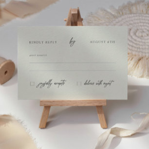 Classic Elegant Calligraphy Ivory Wedding RSVP Car Card