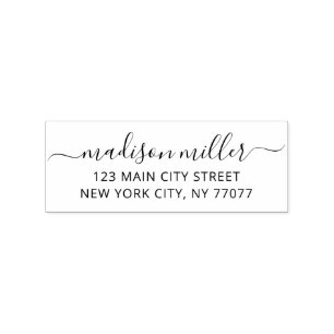 Classic Elegant Calligraphy Script Return Address Rubber Stamp
