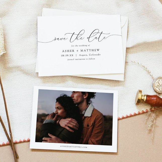 Classic Elegant Calligraphy Script Save the Date Invitation (Creator Uploaded)