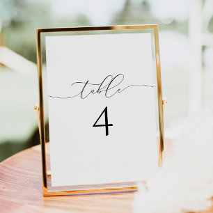 Classic Elegant Calligraphy Script Table Number