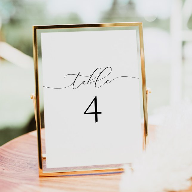 Classic Elegant Calligraphy Script Table Number (Creator Uploaded)