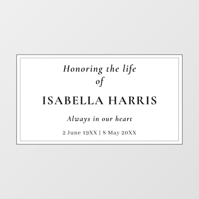 Classic Elegant Celebration of Life Design (Sheet)