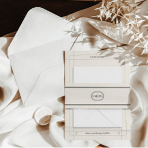 Classic Elegant Chic Light Grey Wedding Monogram Invitation Belly Band