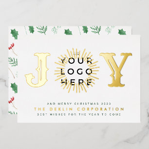 Classic Elegant Christmas GOLD JOY Business LOGO