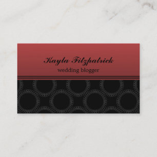 Classic Elegant Circles Business Card, Crimson Card