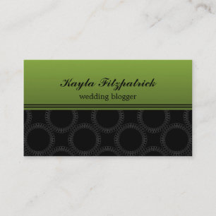 Classic Elegant Circles Business Card, Lime Card