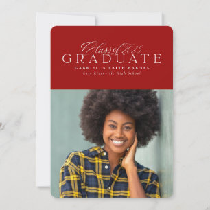 Classic elegant Class of 2024 red graduation Announcement