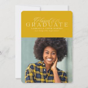 Classic elegant Class of 2025 gold graduation Announcement