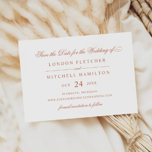 Classic Elegant Copper Wedding Save The Date