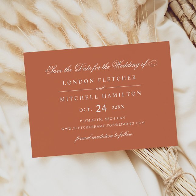 Classic Elegant Copper Wedding Save The Date (Creator Uploaded)