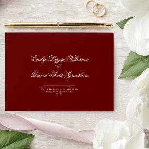 Classic Elegant Crimson Red Formal Calligraphy Envelope