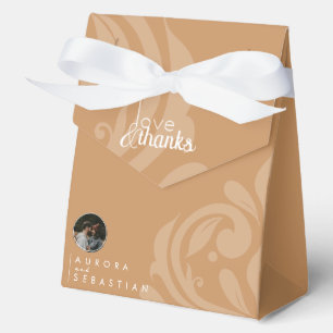 Classic Elegant Damask Ochre Wedding Favour Box