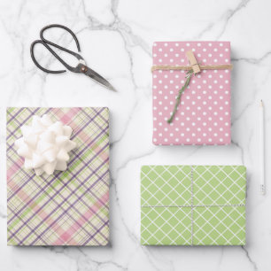 Classic Elegant Easter Plaid Gift Wrap Sheet Set