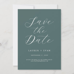 Classic Elegant Emerald Green 1 Save the Date Invitation