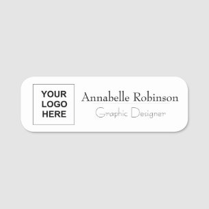 Classic Elegant employee staff title business logo Name Tag